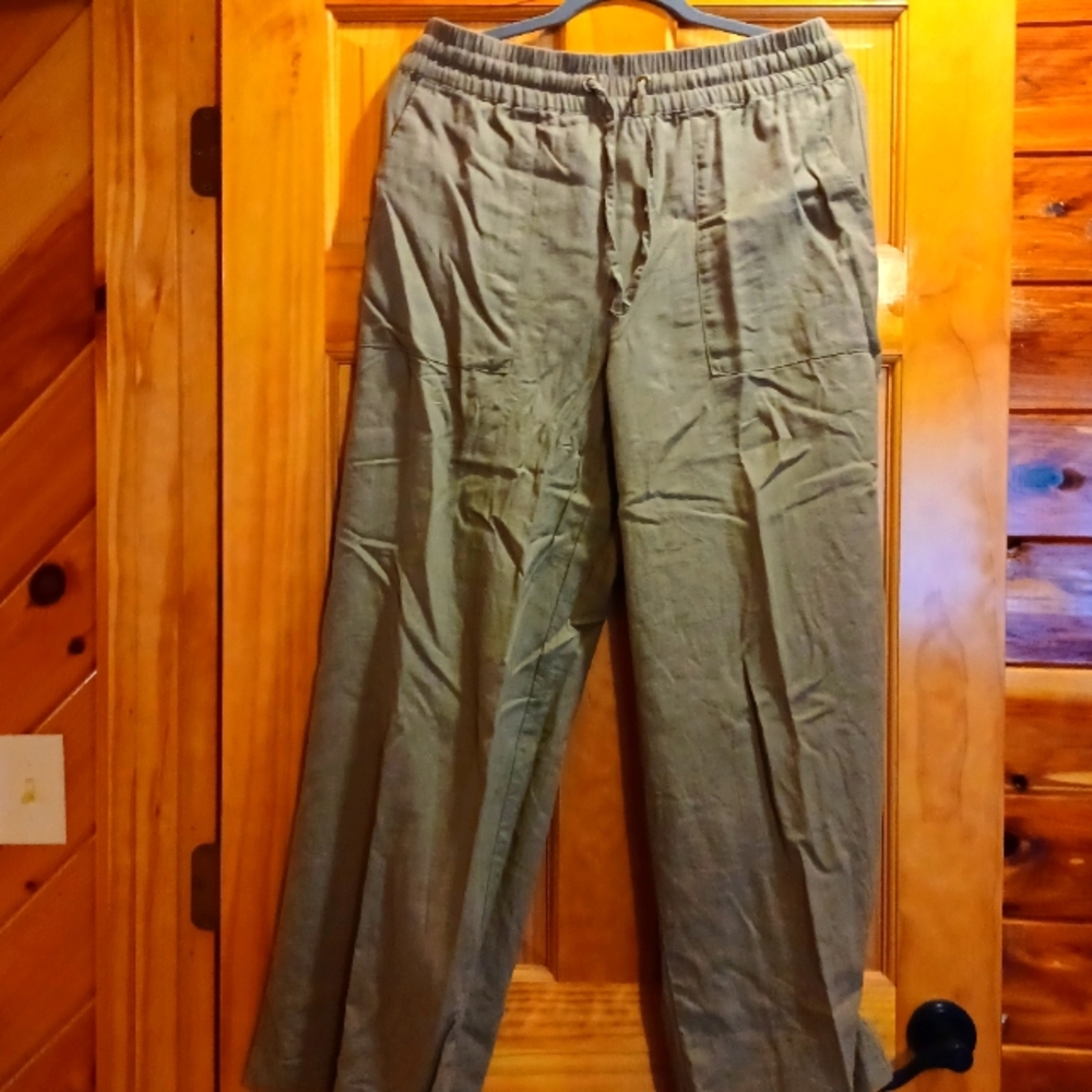 ZENANA LINEN PANYS OLIVE TONE